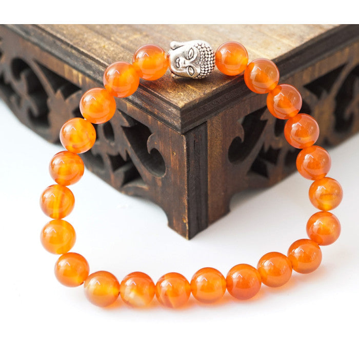 BRACELET BUDDHA HEAD CARNELIAN