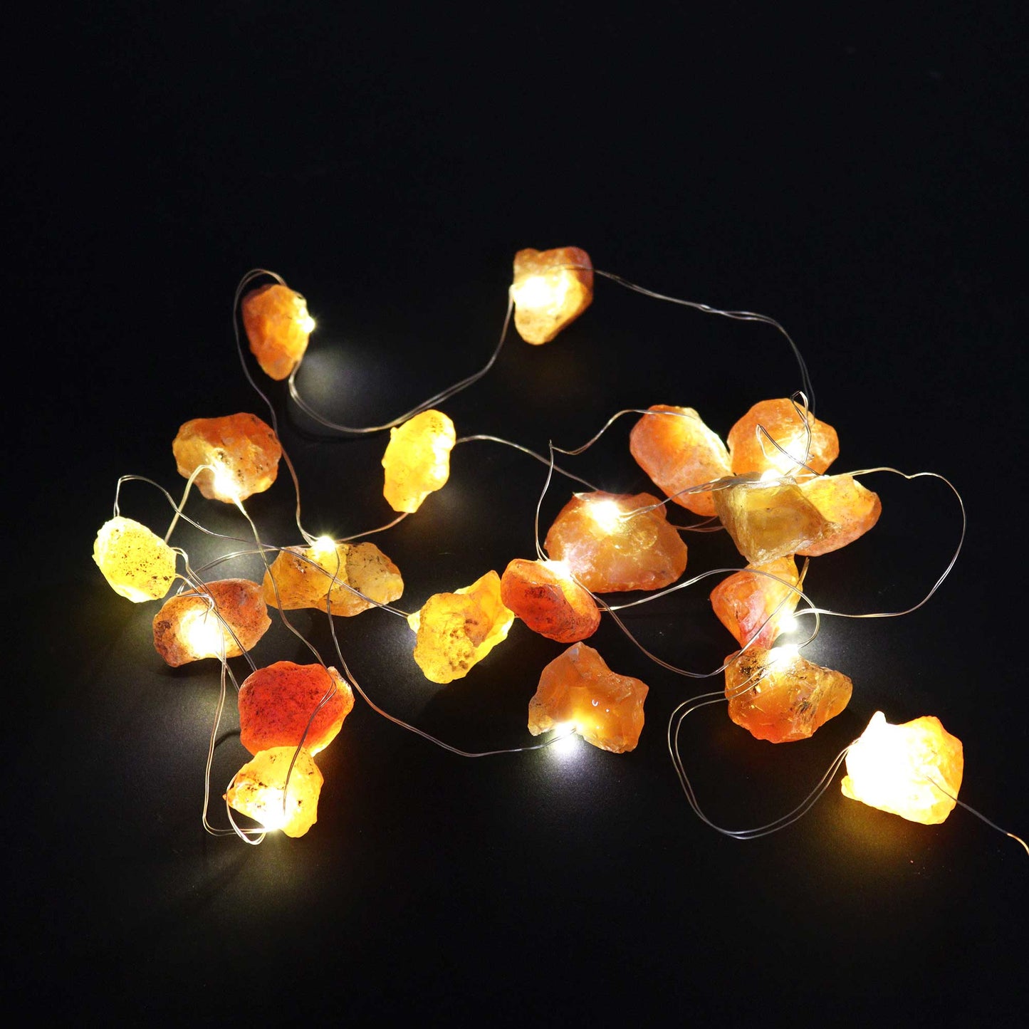 Gemstone LED Light Chain - Orange Jade