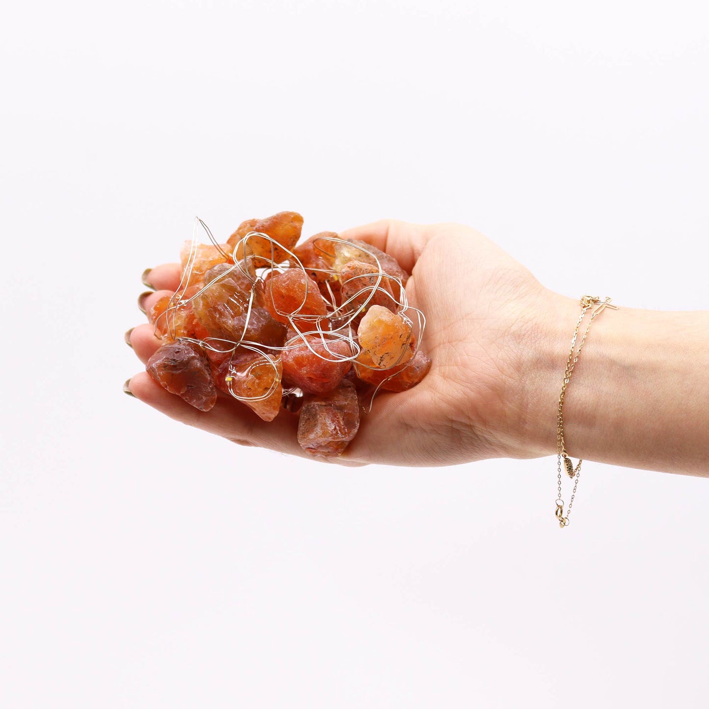 Gemstone LED Light Chain - Orange Jade