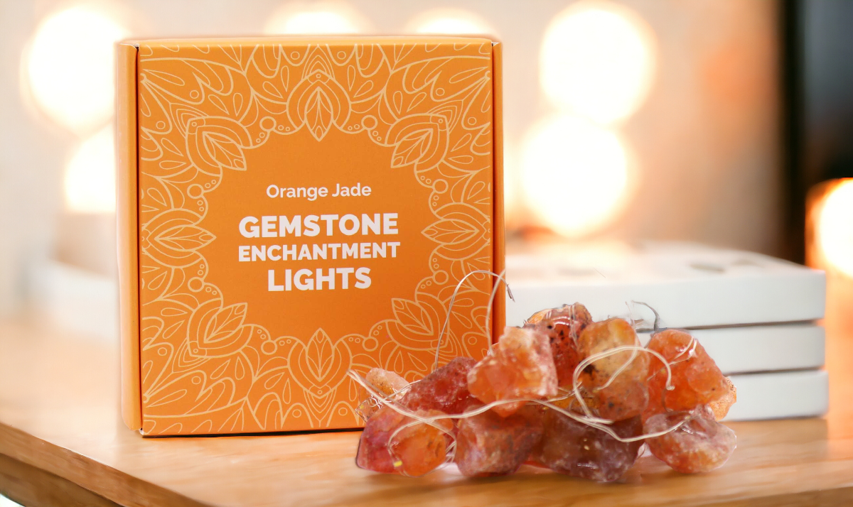 Gemstone LED Light Chain - Orange Jade