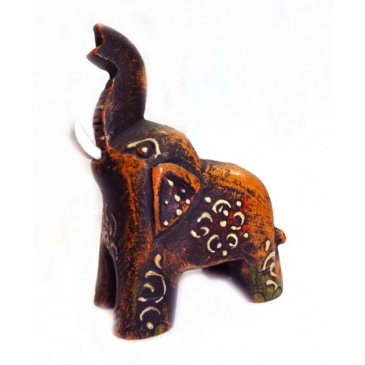 WOODEN ELEPHANT PAINTED WITH WAX