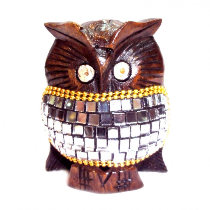 WOODEN OWL IN MIRRORS