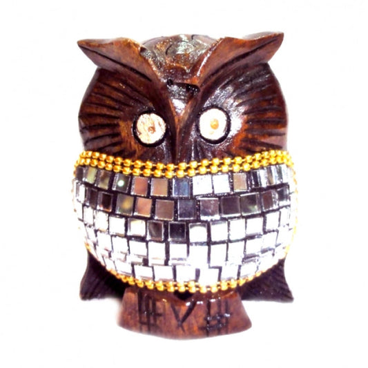 WOODEN OWL IN MIRRORS