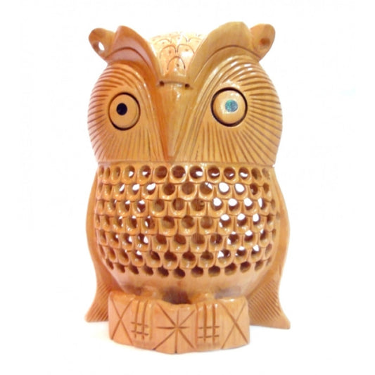 OWL CARVED WOOD CEDAR