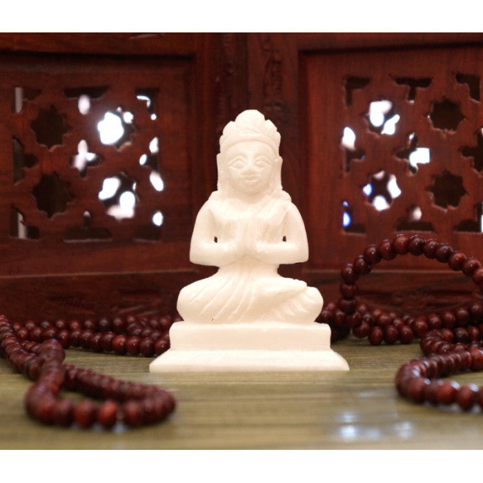 PARVATI WHITE MARBLE FIGURINE